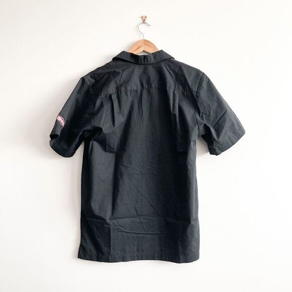 Hilton Bowling Retro Mens Button Down Shirt Short Sleeve Black Gray Stripe Small - Picture 2 of 8